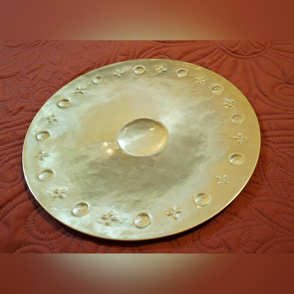 Rare Manning Bowman Vintage Golden Plate Wall Decor - 11"